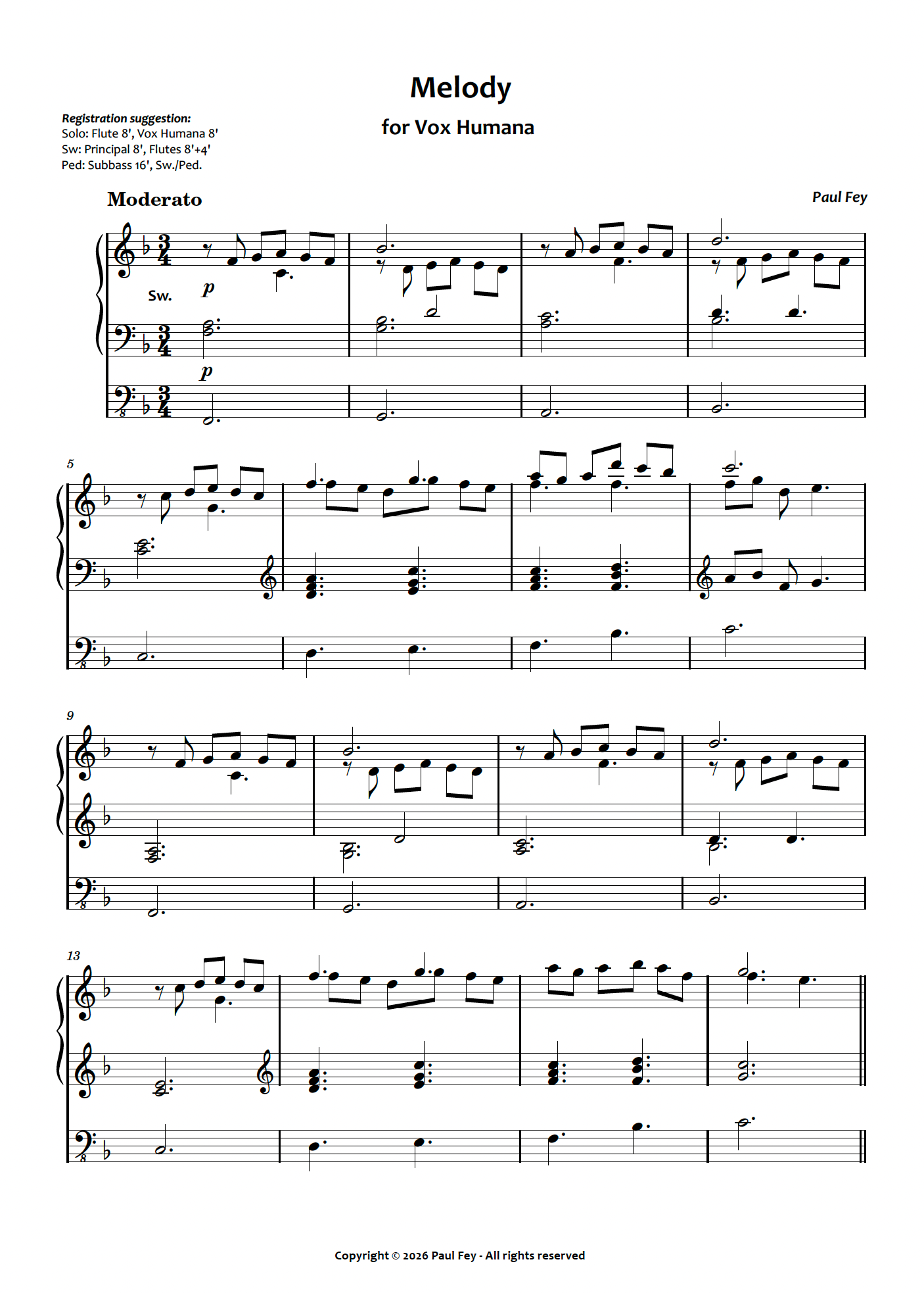 Melody for Vox Humana