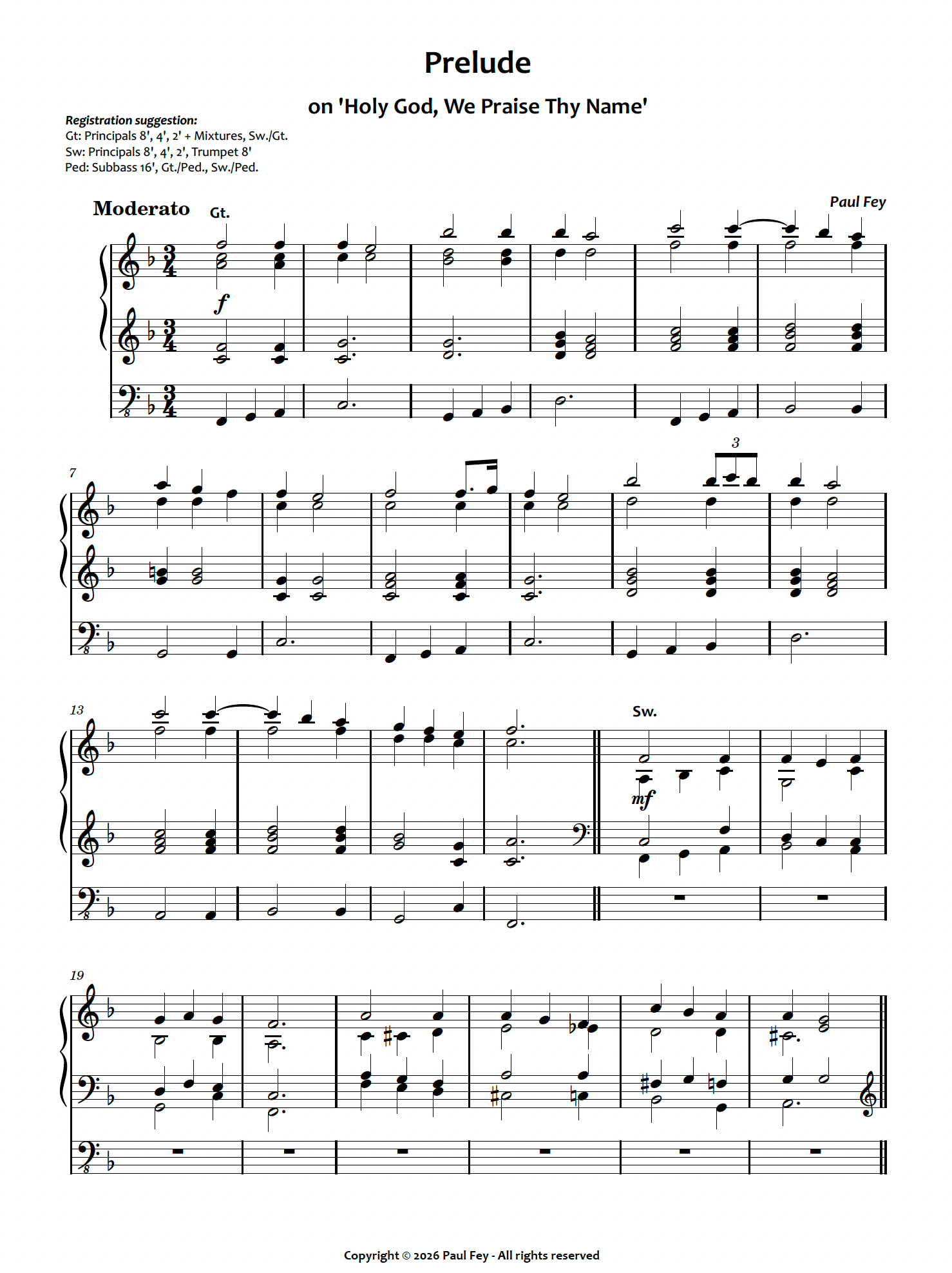 Prelude on Holy God, We Praise Thy Name