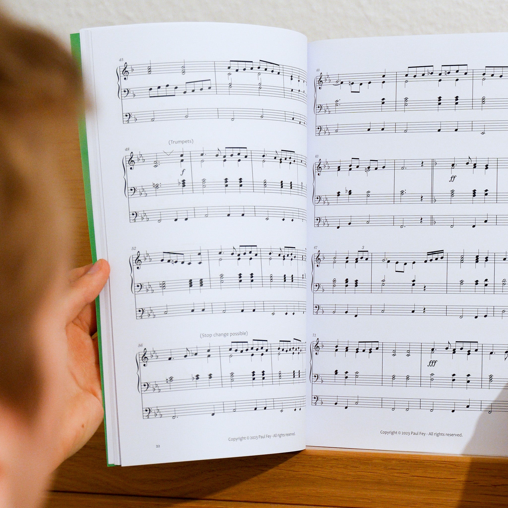Sheet music pipe organ Advent by paul fey organist