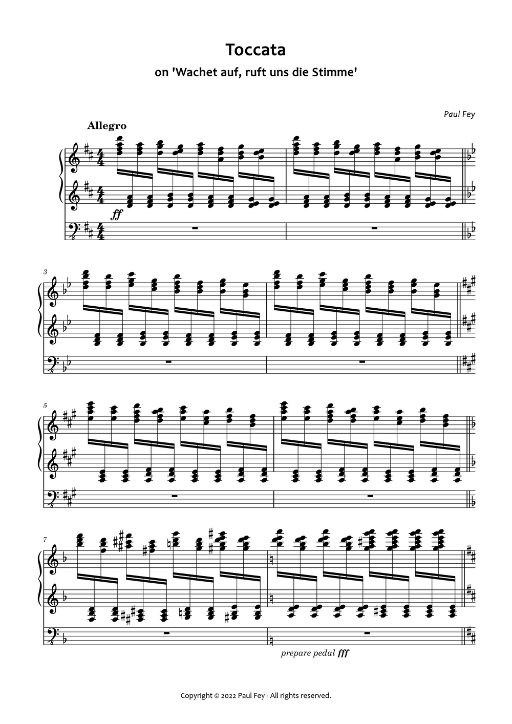 Toccata on "Wachet auf" / "Sleepers awake" (Sheet Music) - Music for Organ