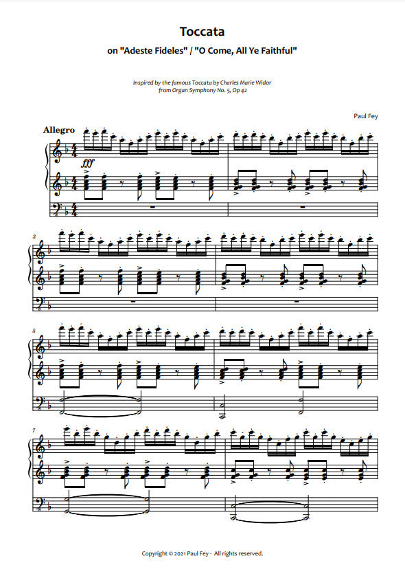 Toccata on "Adeste Fideles" / O Come, All Ye Faithful" (Sheet Music) - Music for Organ