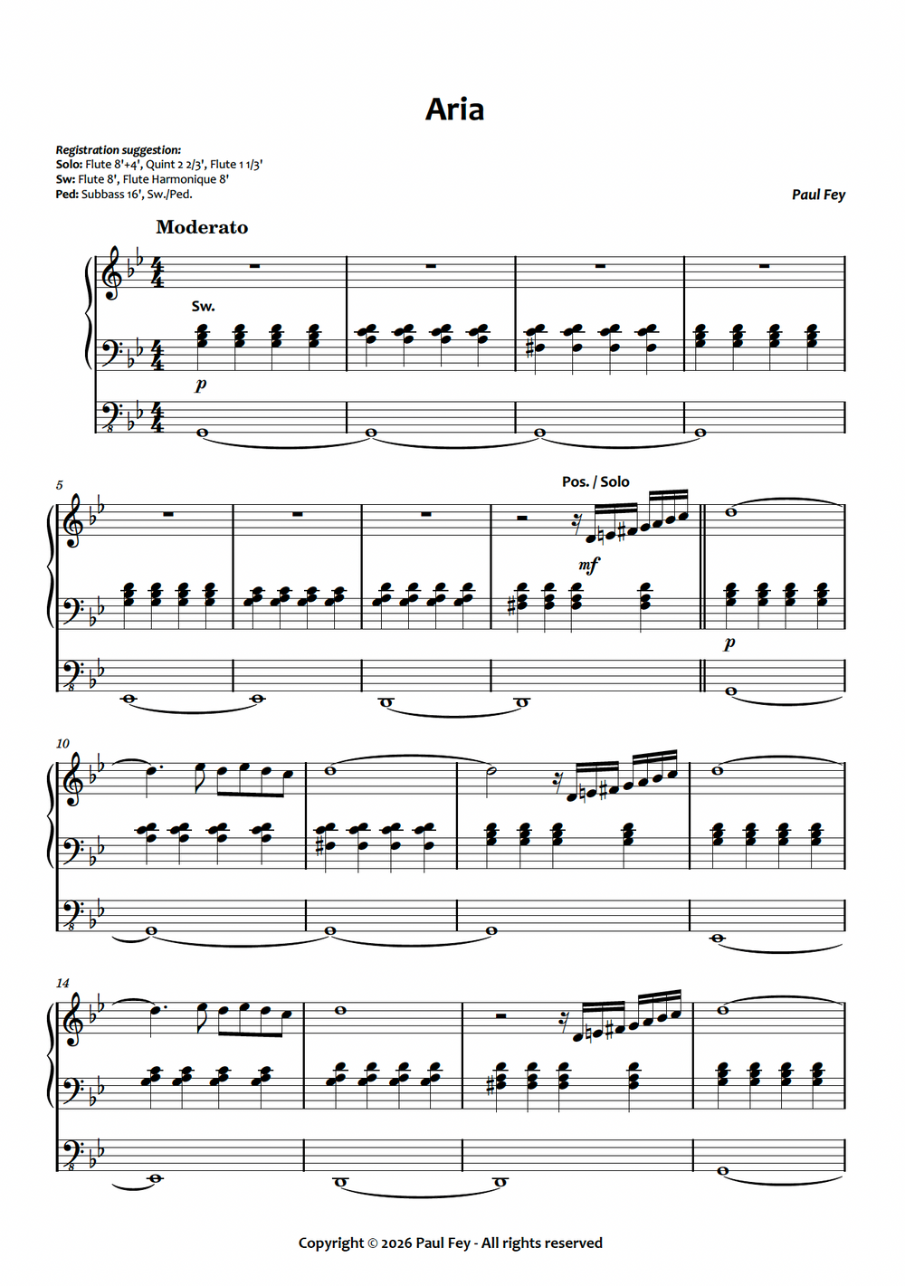 Aria (Sheet Music) - Paul Fey