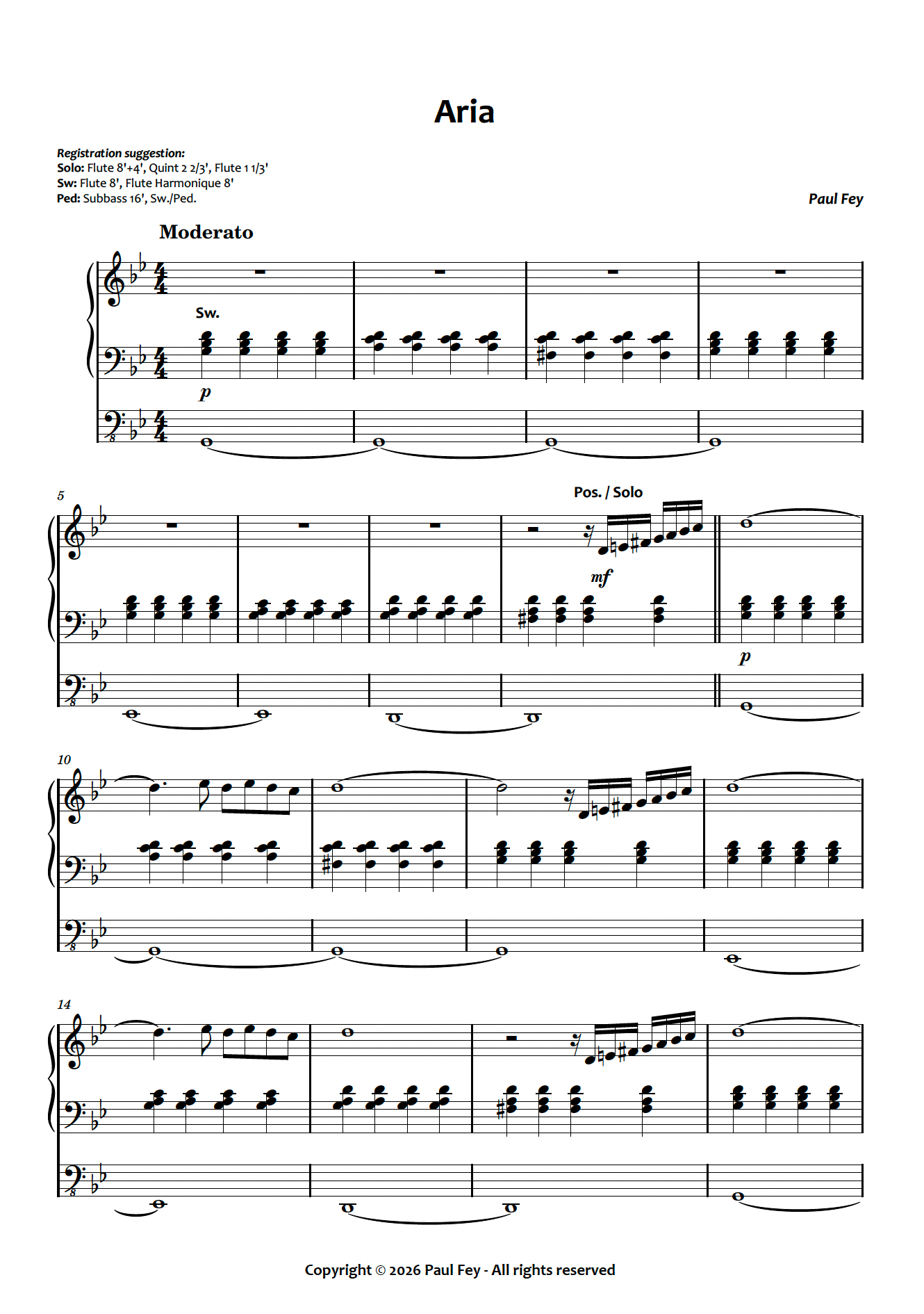 Aria (Sheet Music) - Paul Fey