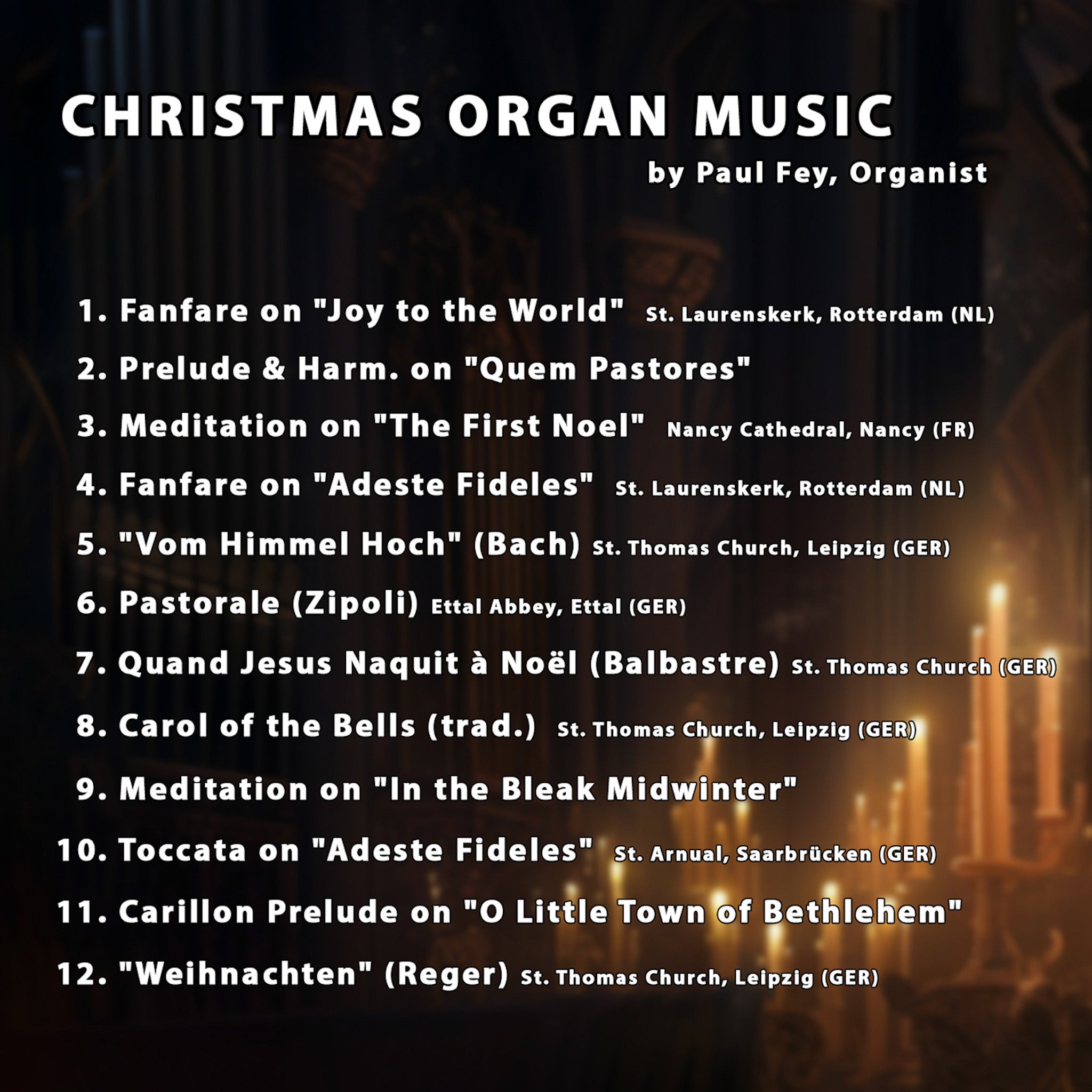 Christmas Organ Music CD Album - Pipe Organ Music - Paul Fey