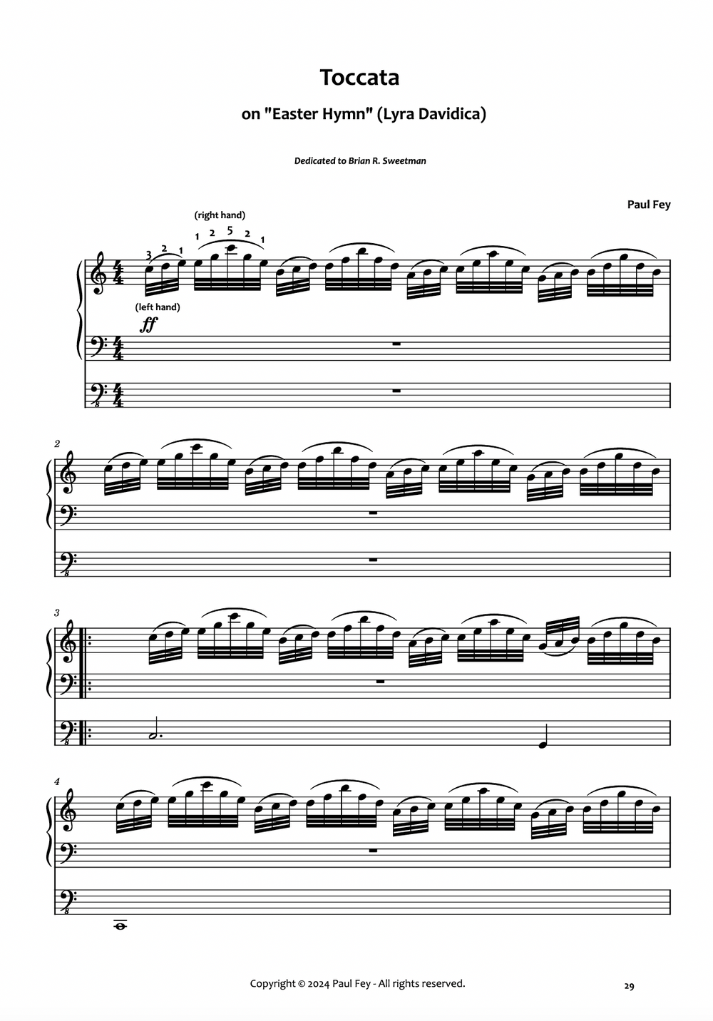 Toccata on "Easter Hymn" (Sheet Music) - Music for Organ PDF Download