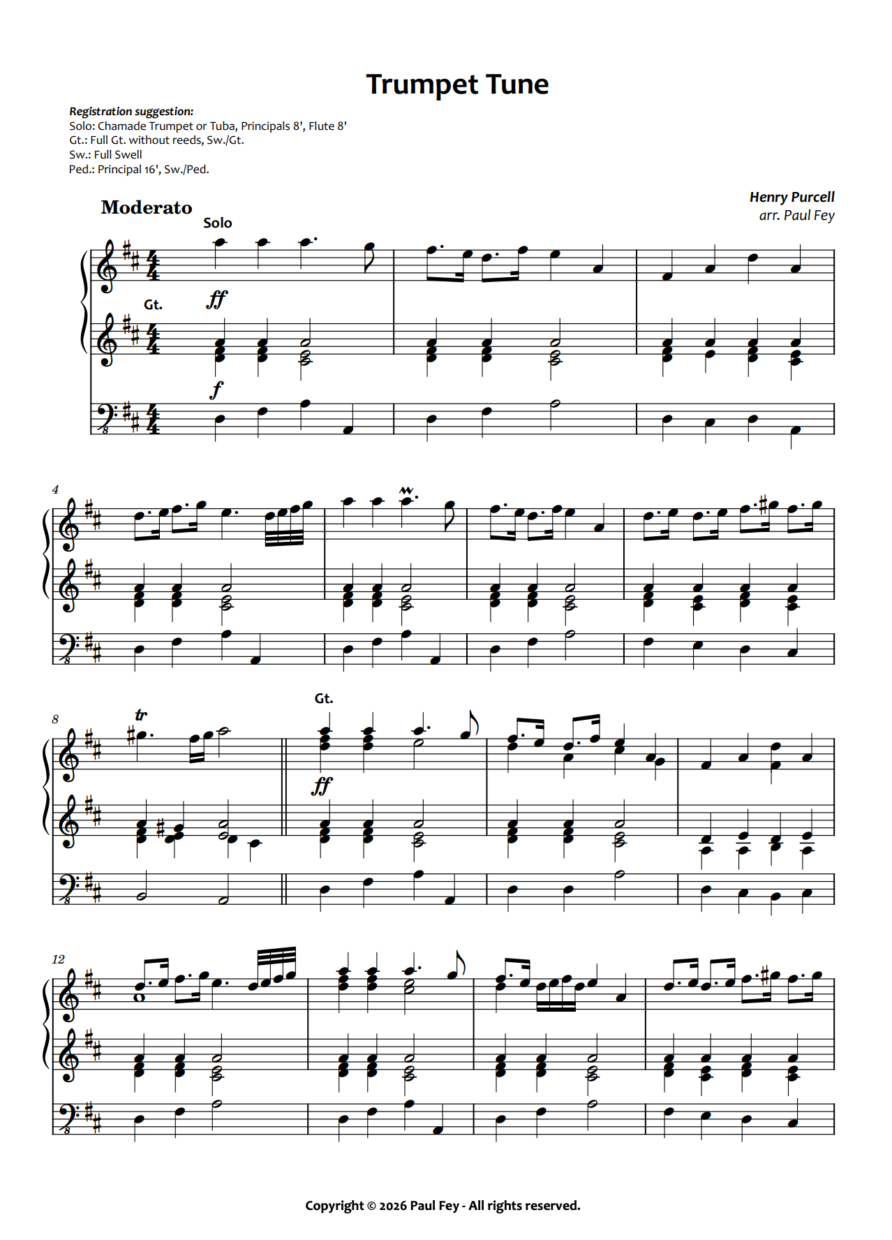 Trumpet Tune (Sheet Music) - Paul Fey