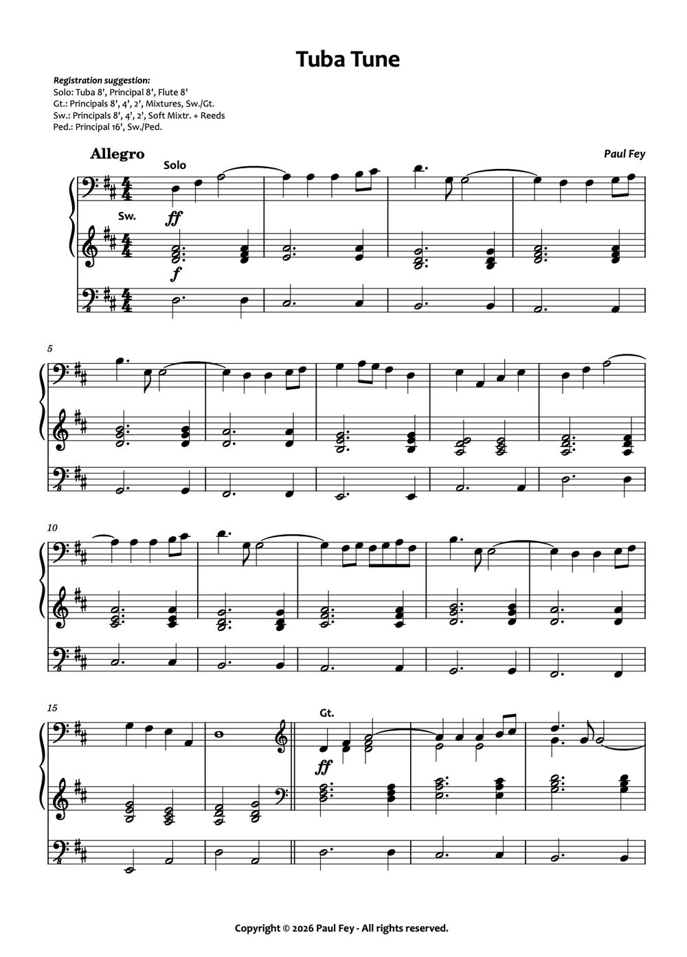 Tuba Tune (Sheet Music) - Paul Fey
