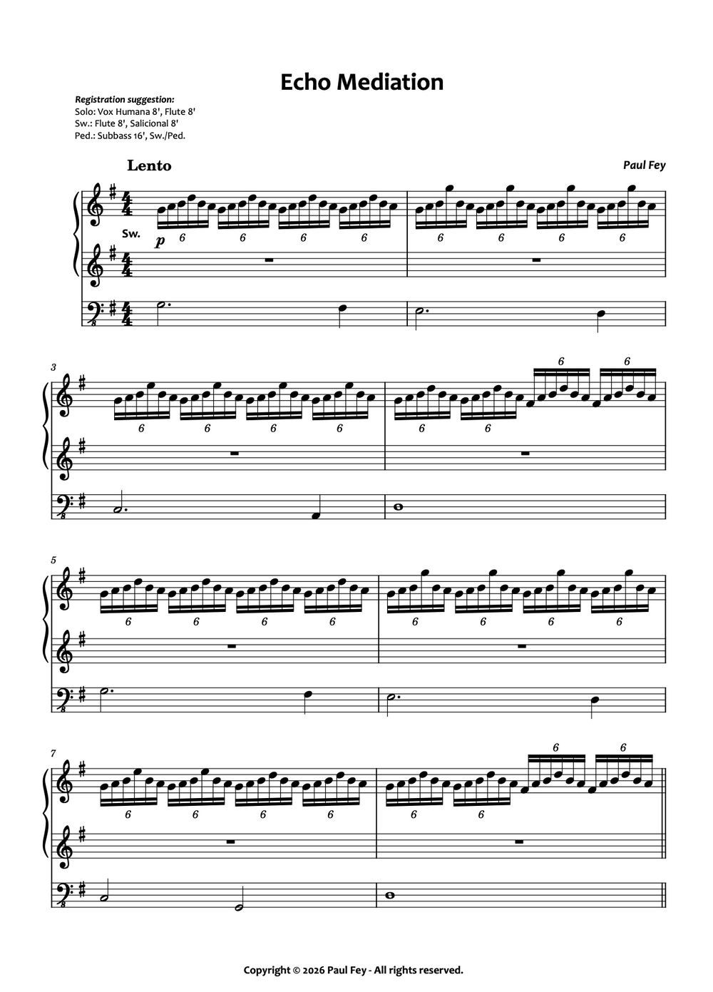 Echo Mediation (Sheet Music) - Paul Fey