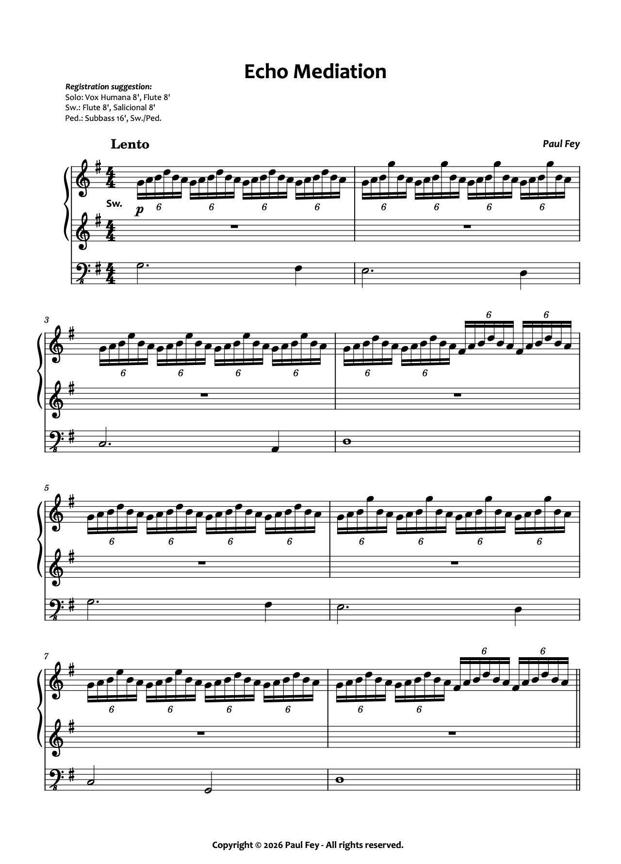 Echo Mediation (Sheet Music) - Paul Fey