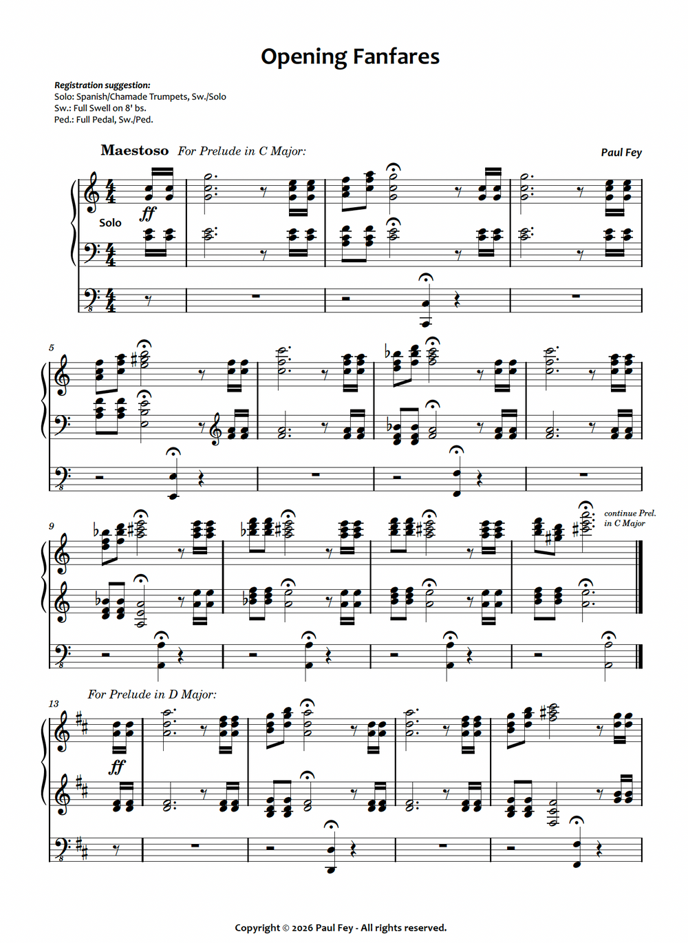 Opening Fanfares (Sheet Music) - Paul Fey