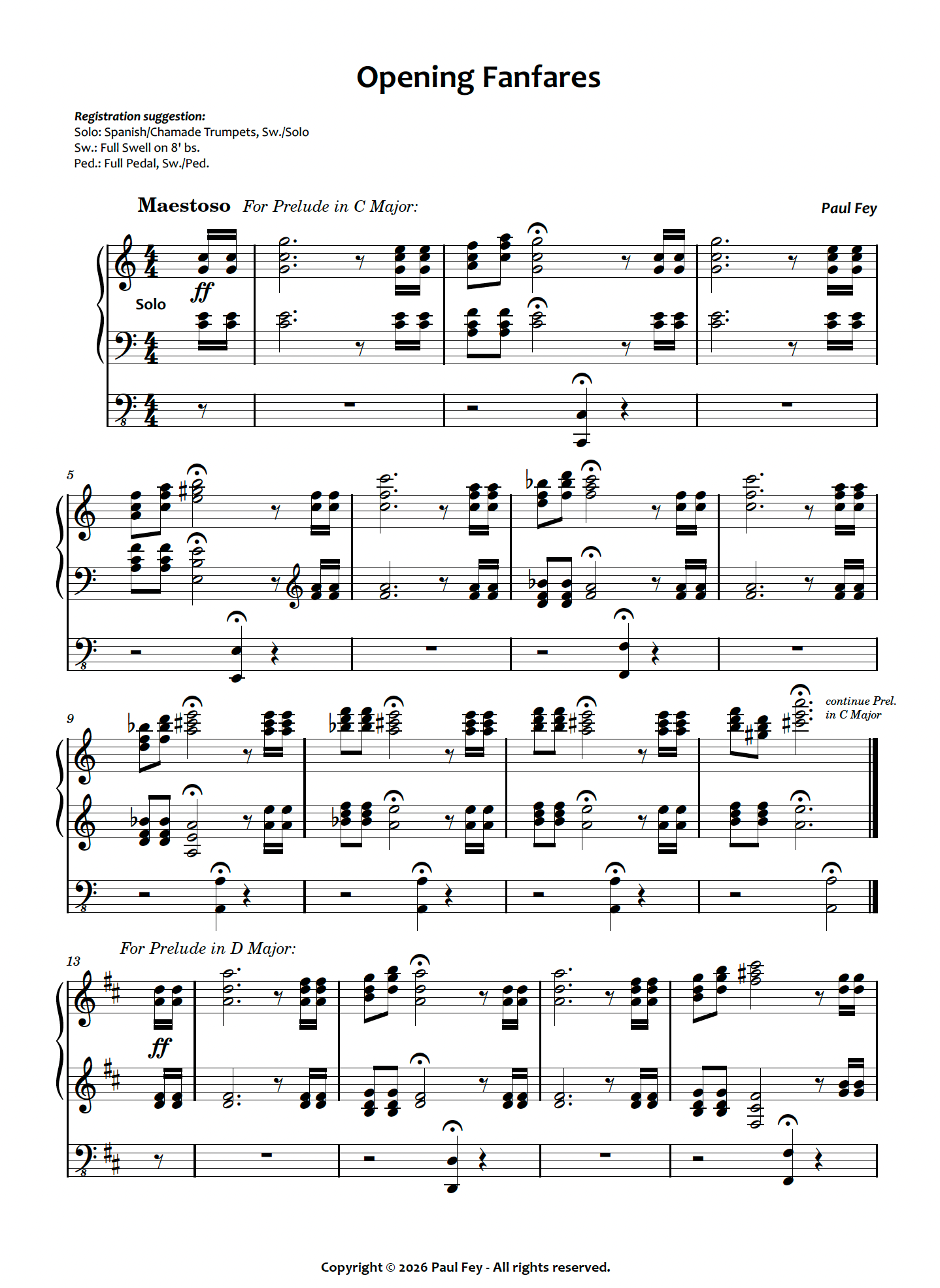 Opening Fanfares (Sheet Music) - Paul Fey