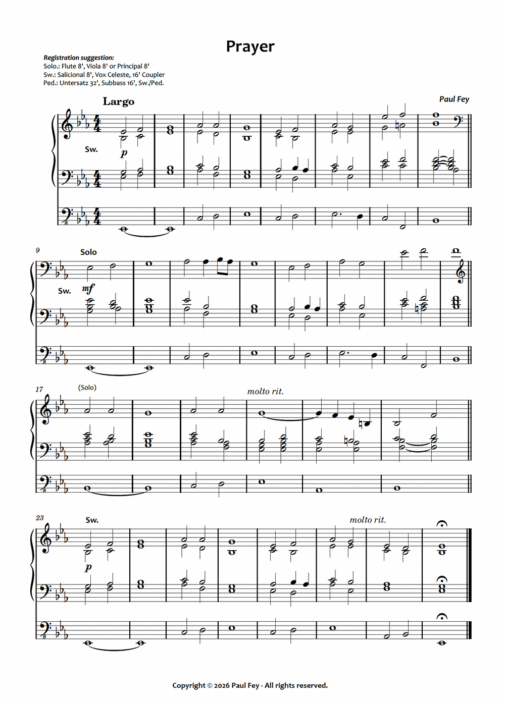 Prayer (Sheet Music) - Paul Fey