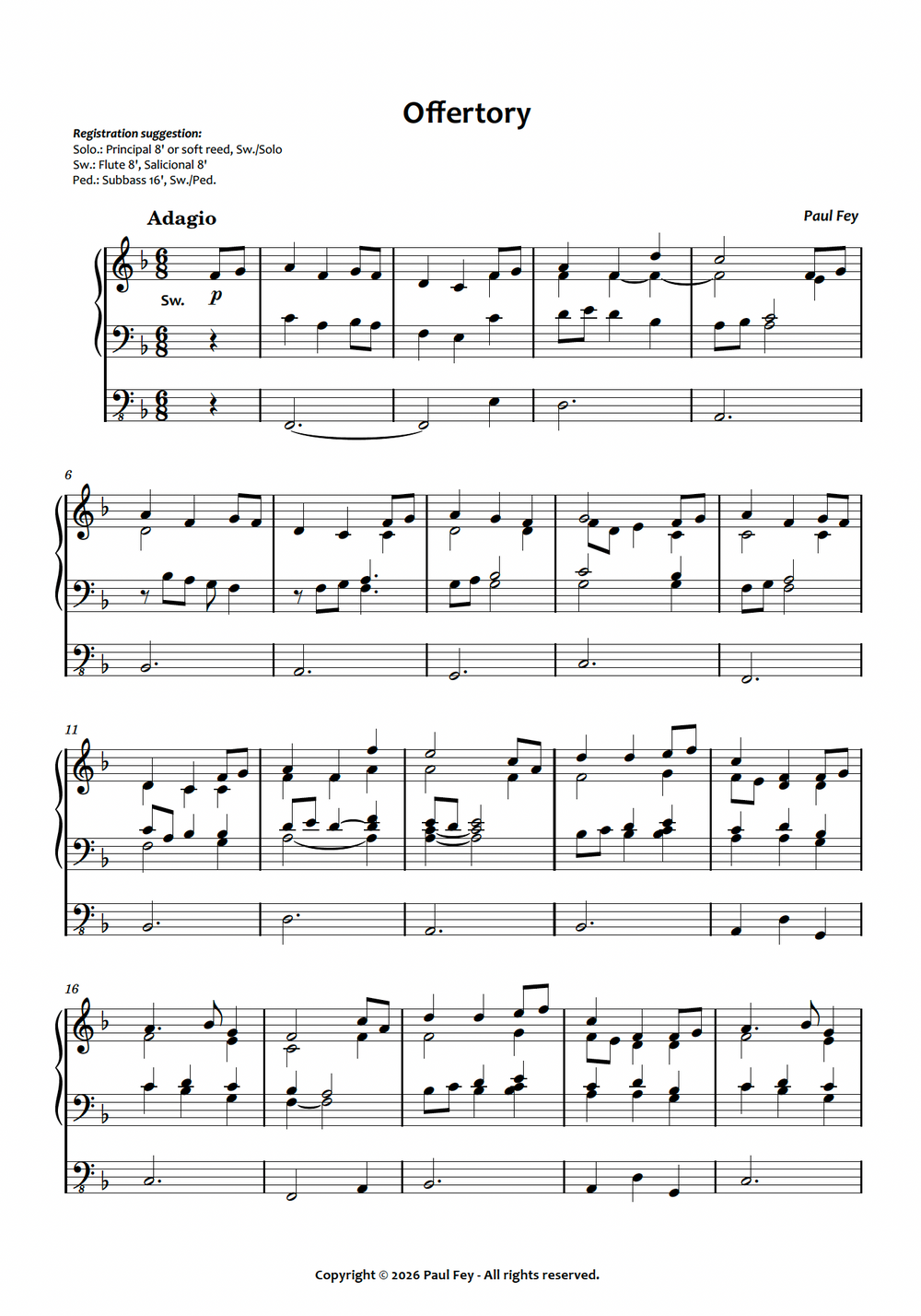 Offertory (Sheet Music) - Paul Fey