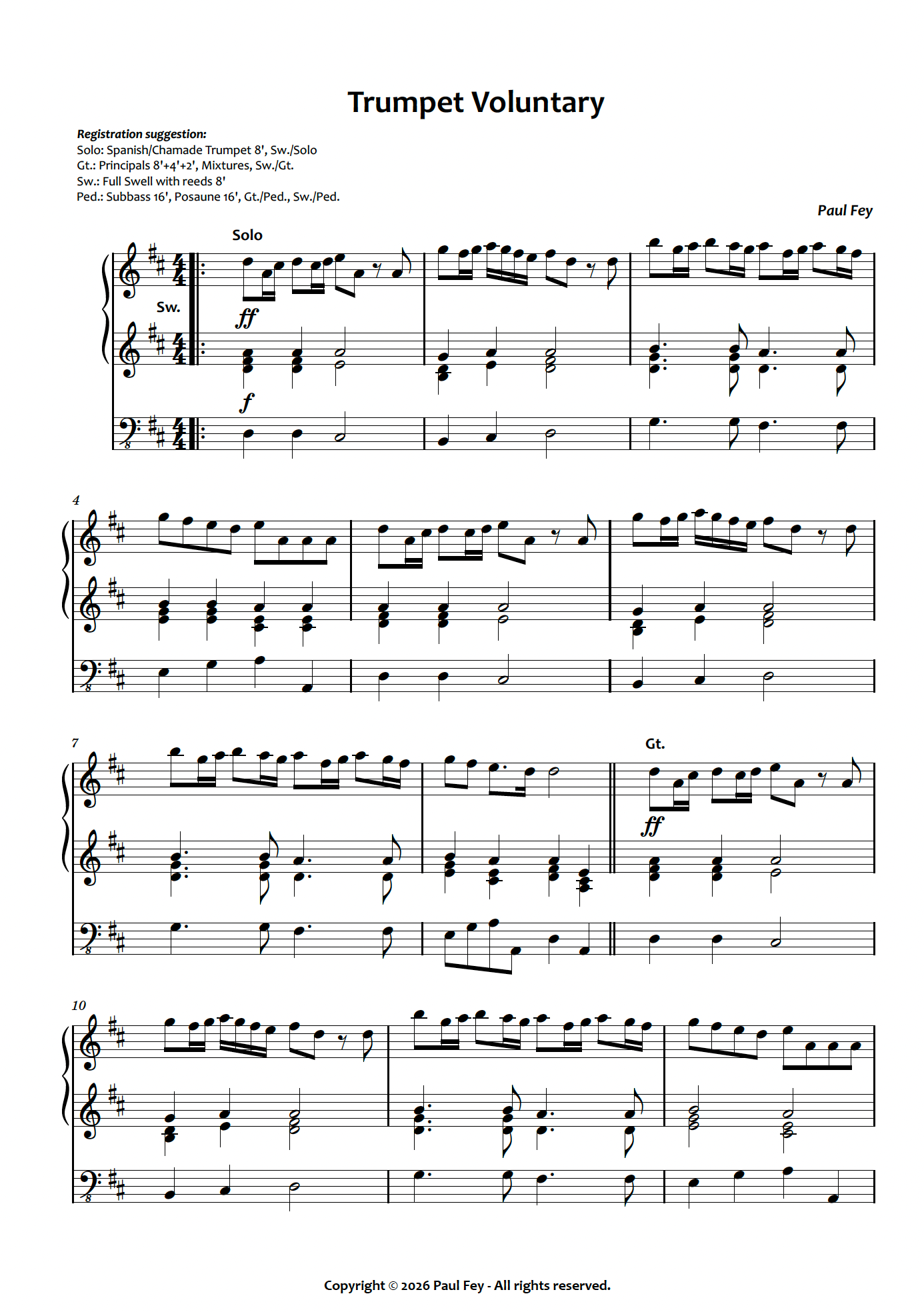 Trumpet Voluntary (Sheet Music) - Paul Fey