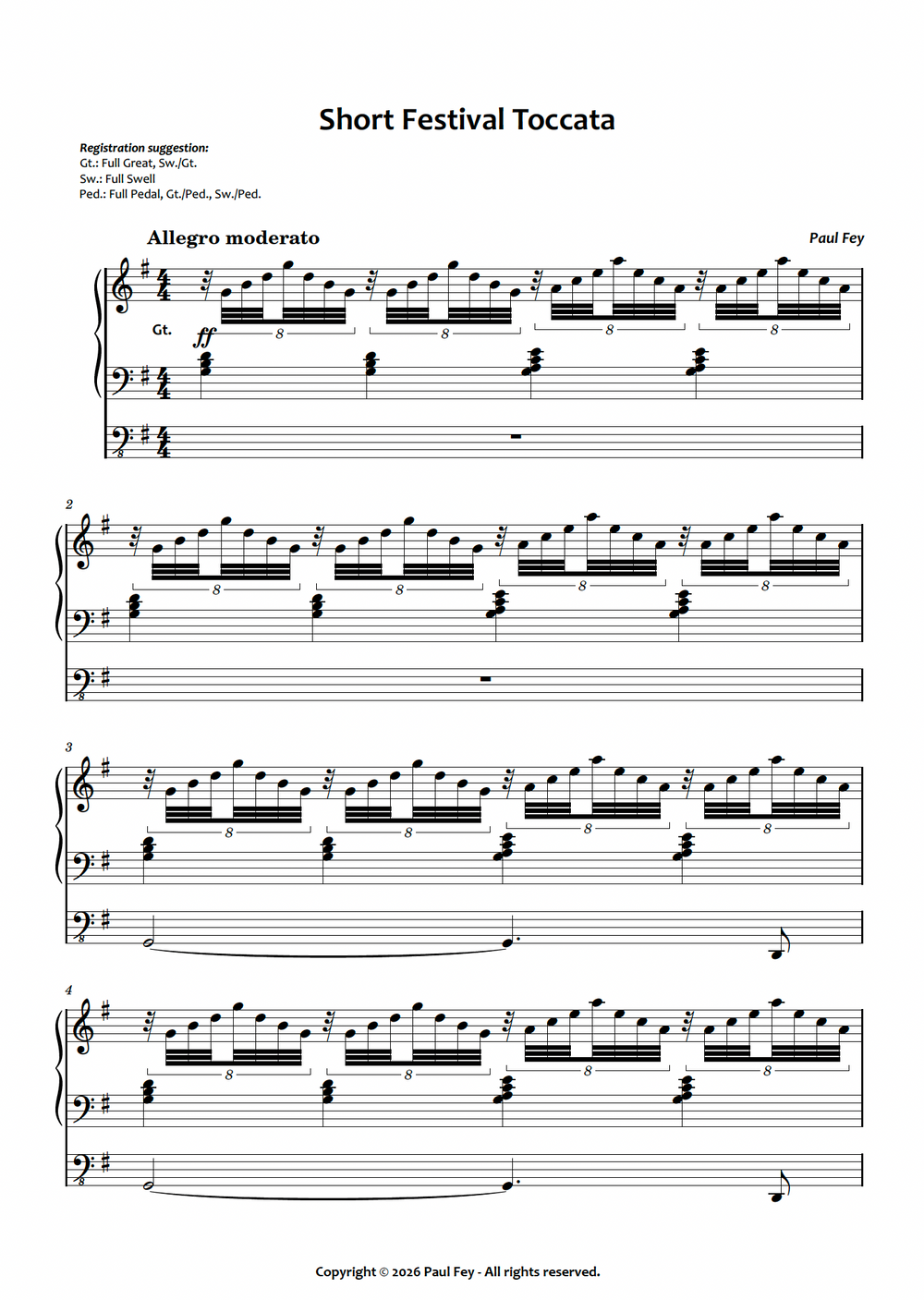 Short Festival Toccata (Sheet Music) - Paul Fey