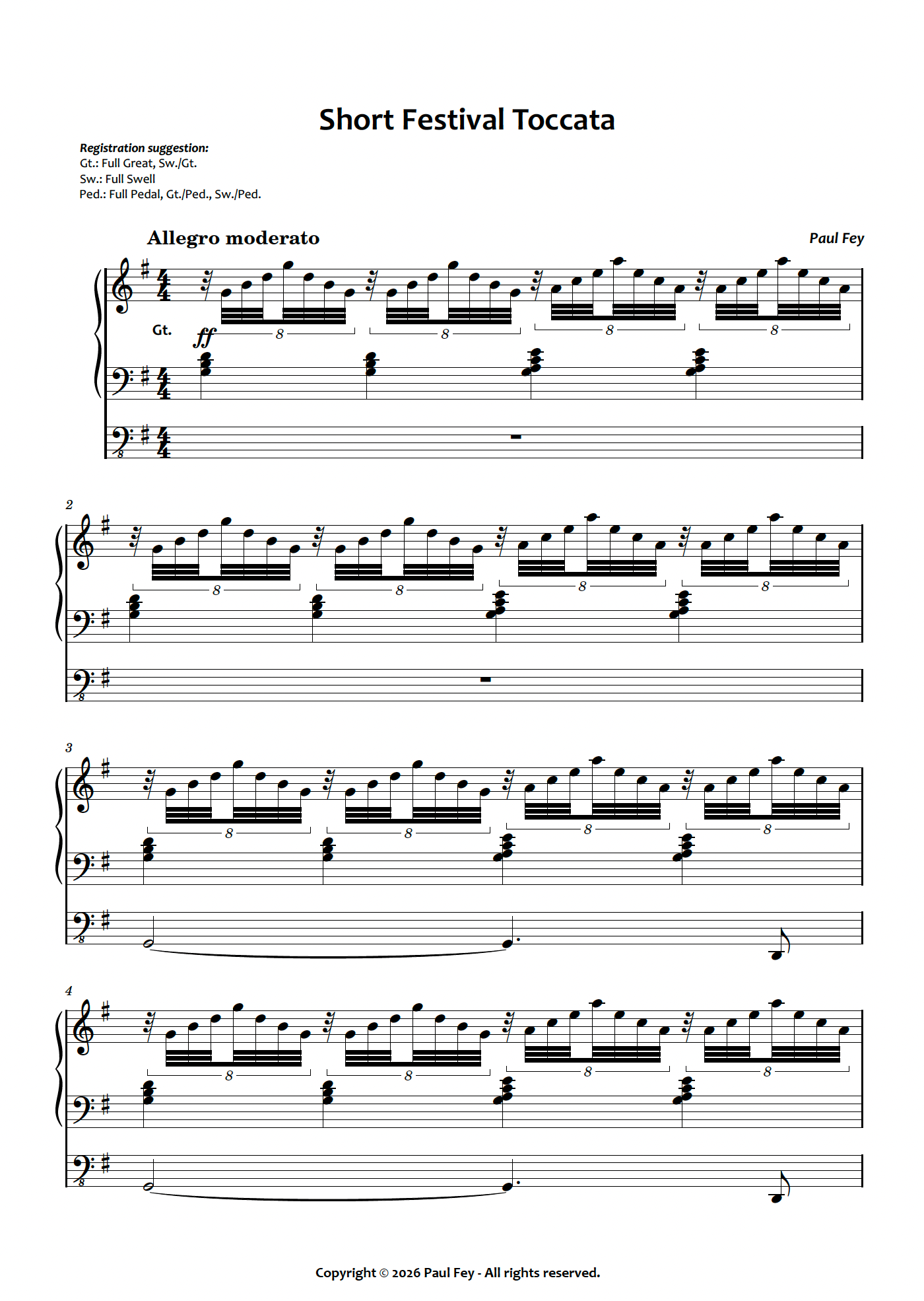 Short Festival Toccata (Sheet Music) - Paul Fey