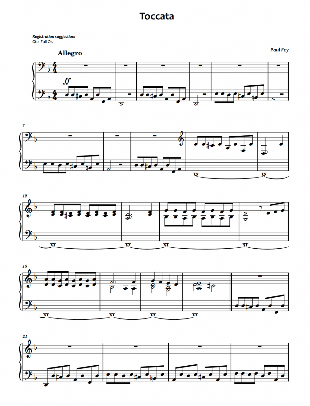 Toccata (Sheet Music) - Paul Fey