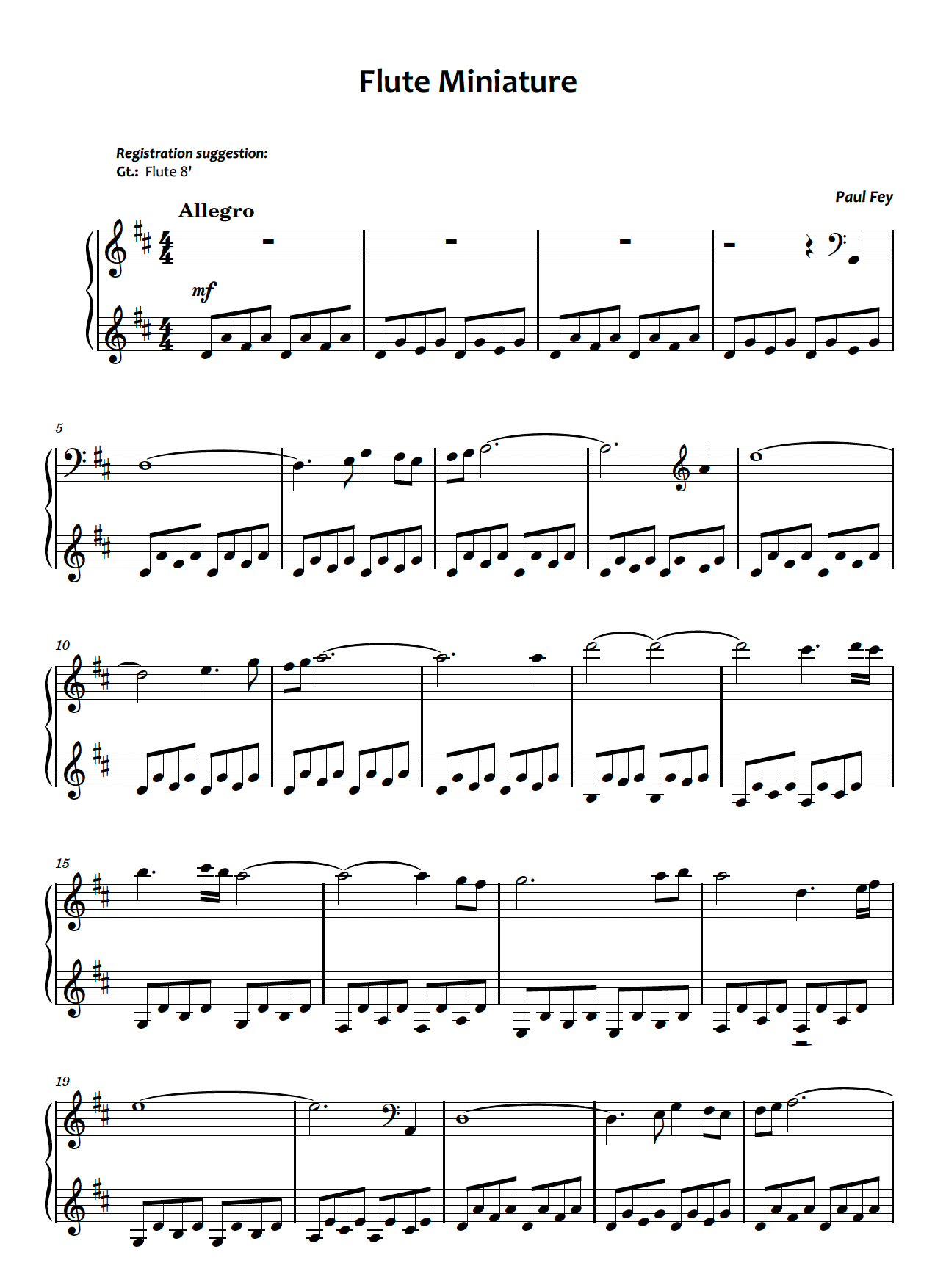 Miniatura per flauto (spartito) - Paul Fey