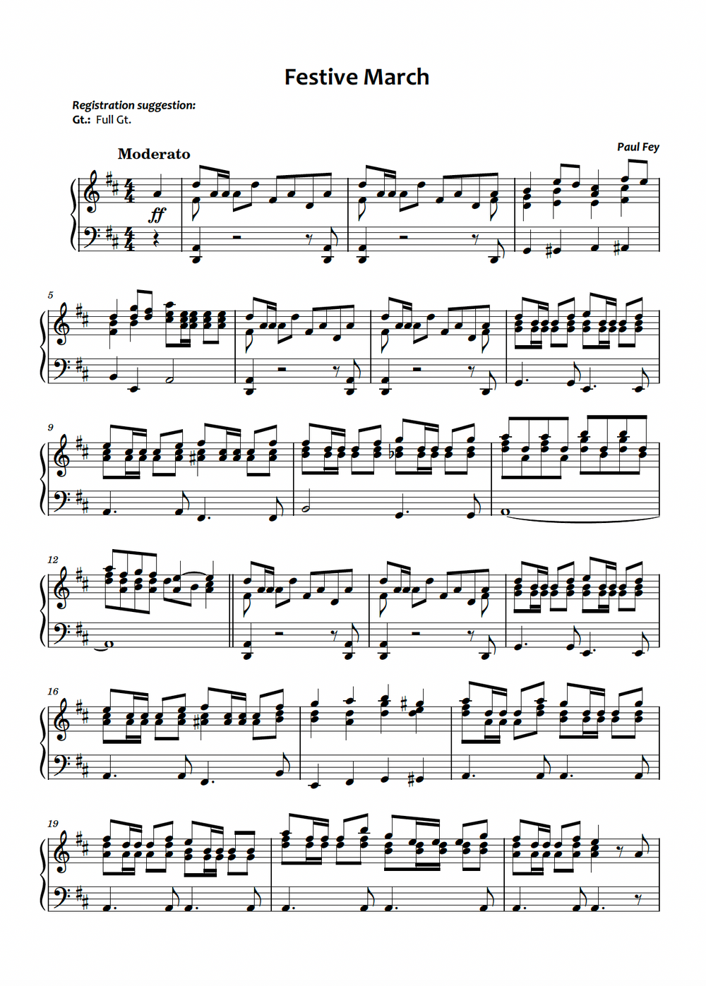 Festive March (Sheet Music) - Paul Fey