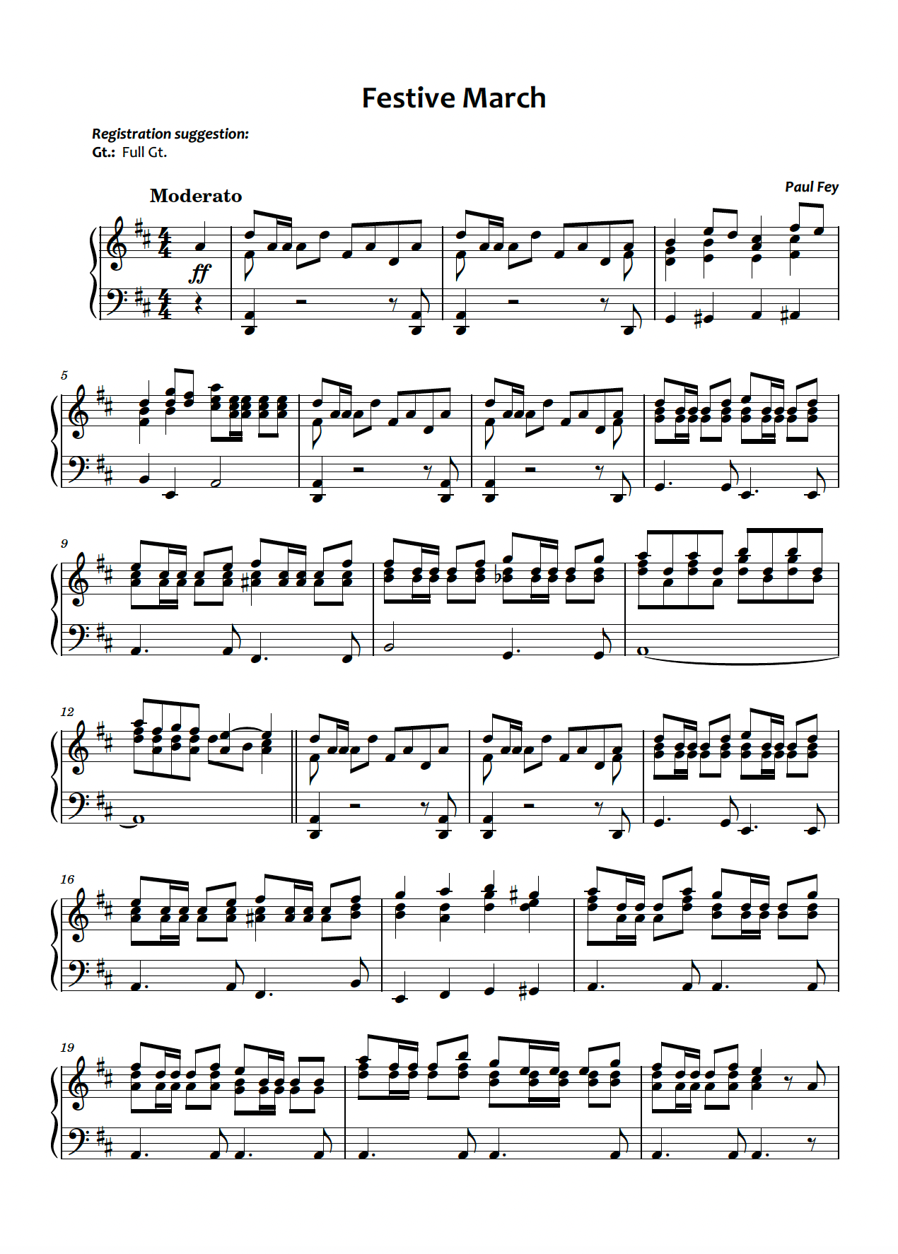 Festive March (Sheet Music) - Paul Fey