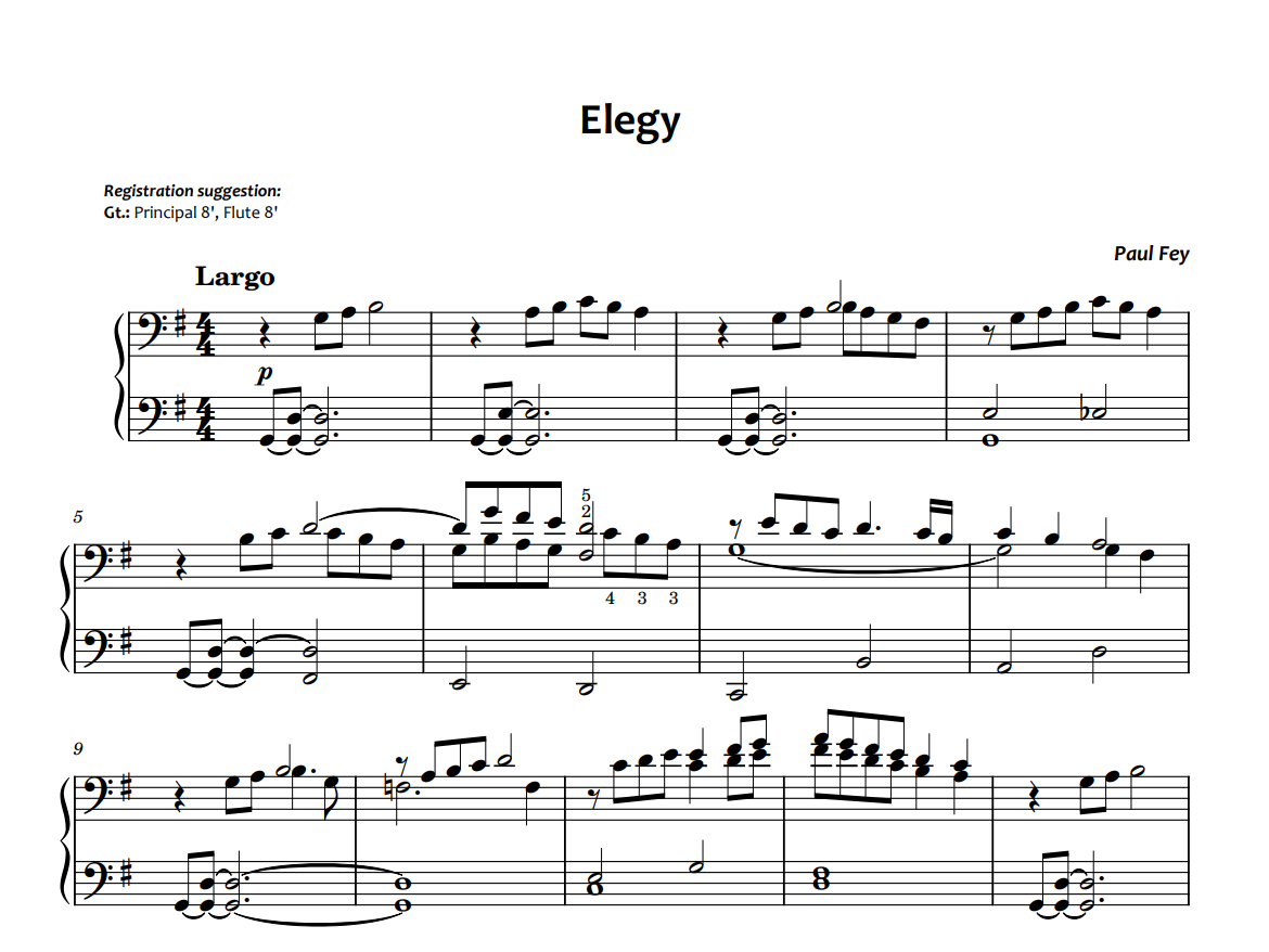 Elegía (Partitura) - Paul Fey