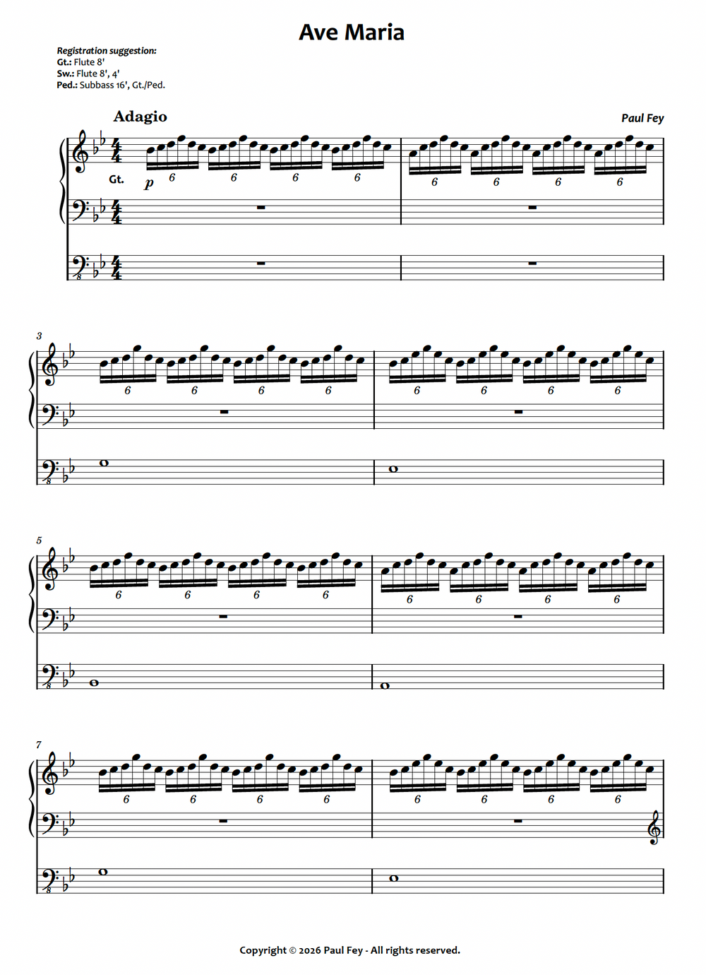 Ave Maria (Sheet Music) - Paul Fey