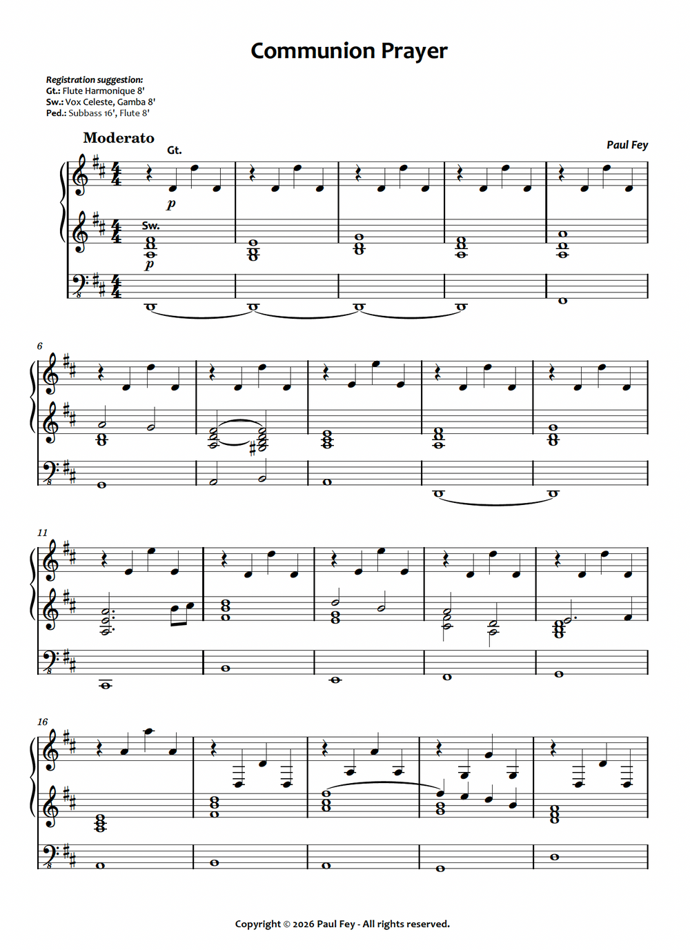 Kommunionsgebet (Noten) - Paul Fey