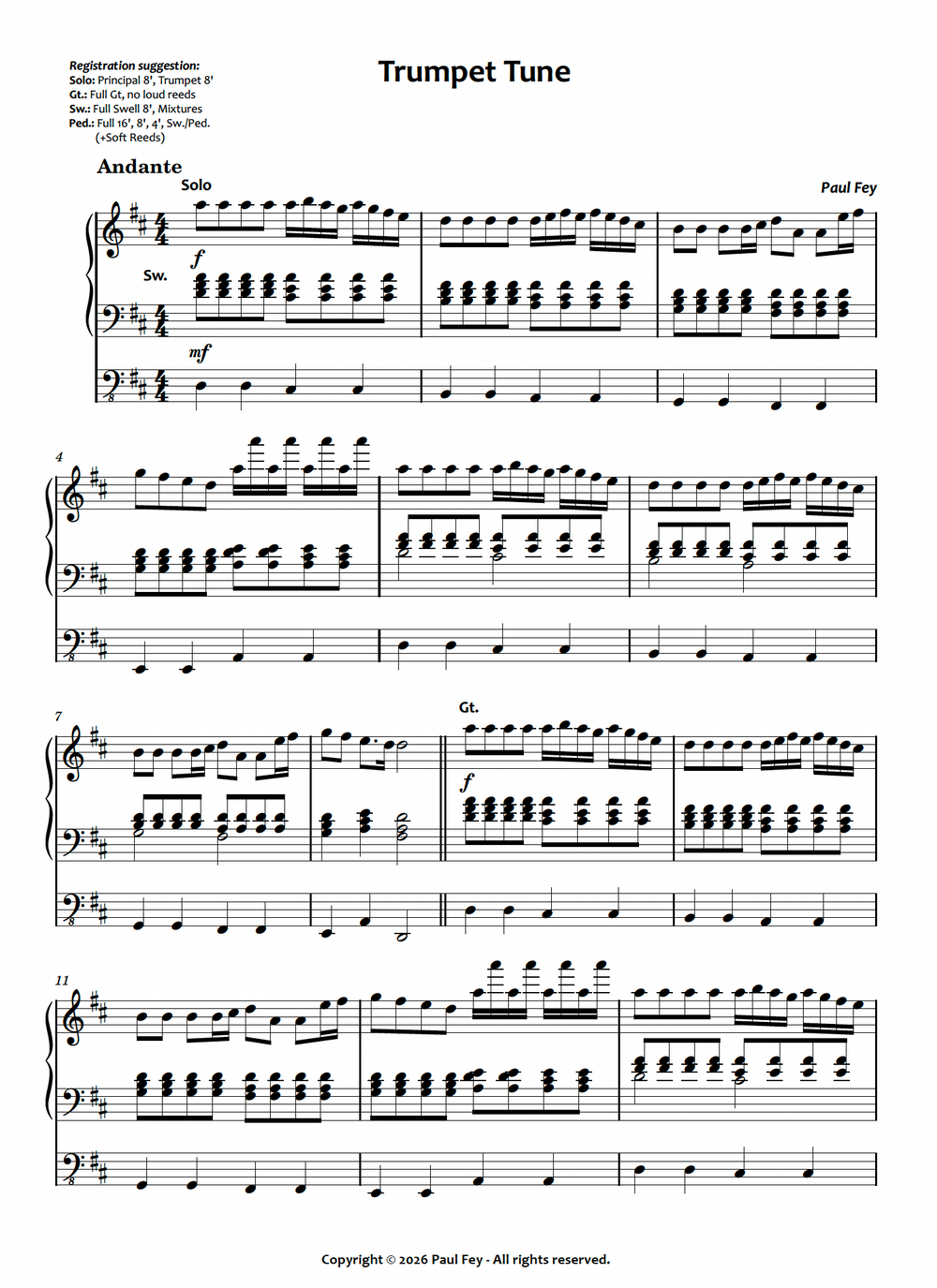 Trumpet Tune (Sheet Music) - Paul Fey