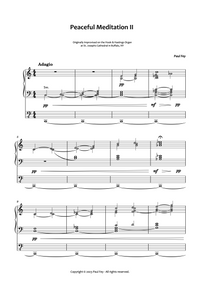 Peaceful Meditation II for Organ (Sheet Music) - Music for Organ by Paul Fey Organist