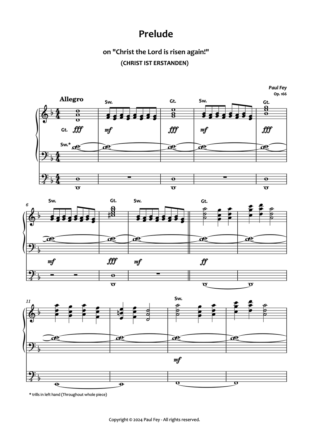 Prelude on "Christ is Risen" (Sheet Music) - Music for Organ PDF Download