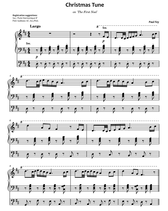 Christmas Tune on 'The First Noel' (Sheet Music) - Paul Fey
