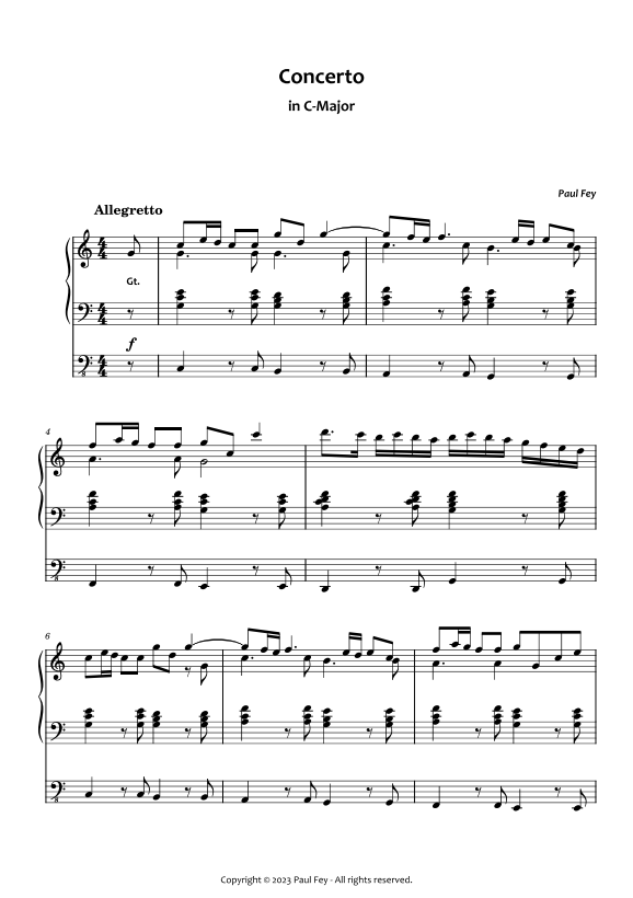 Concerto in C-Major (Sheet Music) - Paul Fey