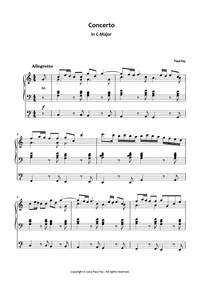 Concerto in C-Major (Sheet Music) - Music for Organ by paul fey organist 