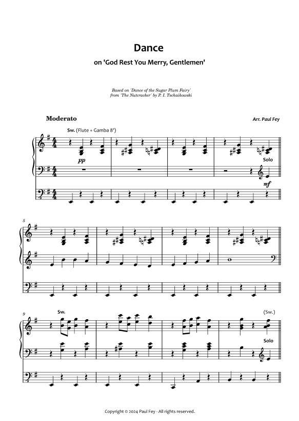 Dance on 'God Rest You Merry, Gentlemen' (Sheet Music) Paul Fey