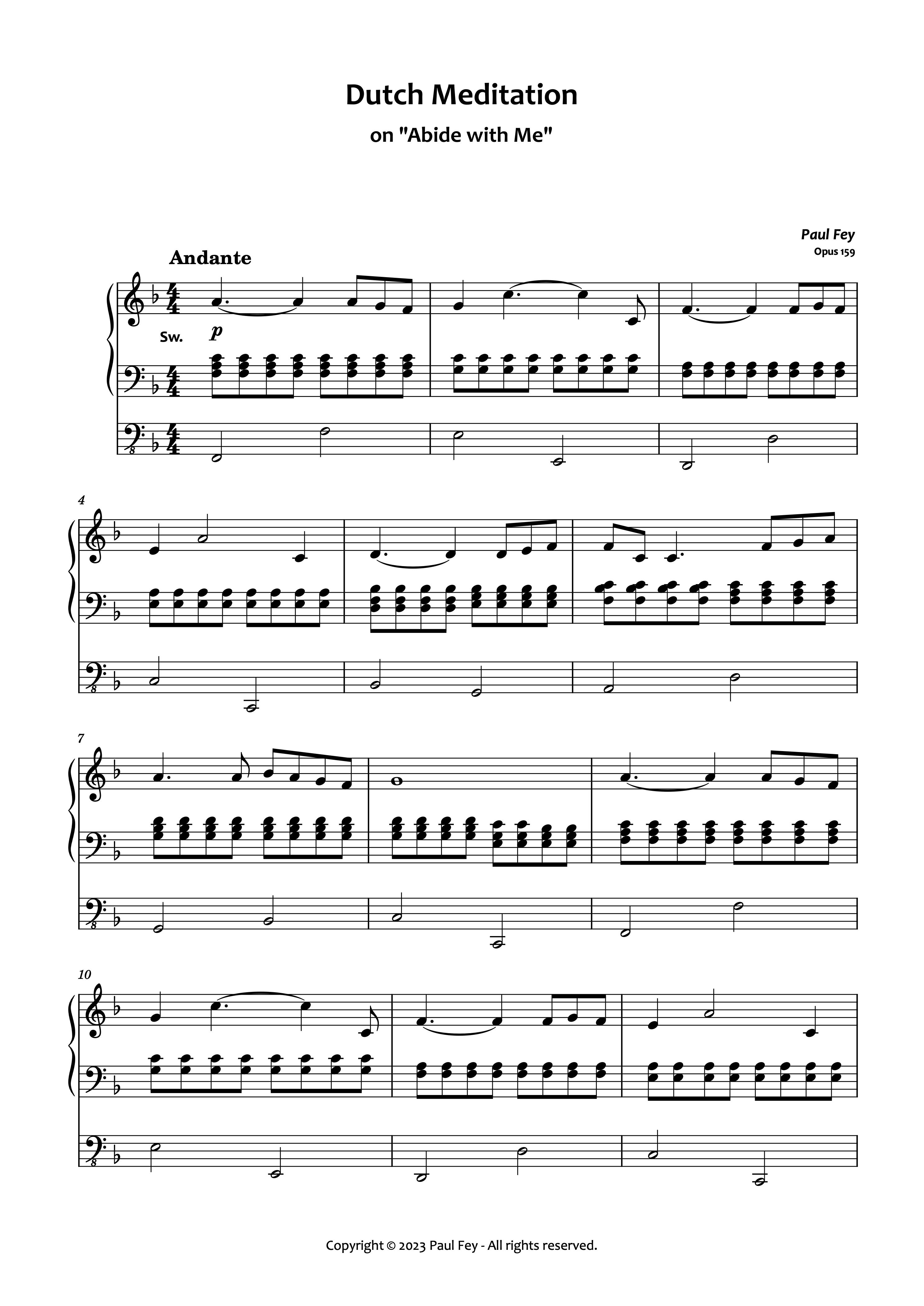 Dutch Meditation on 'Abide with me' - Music for Organ by Paul Fey Organist