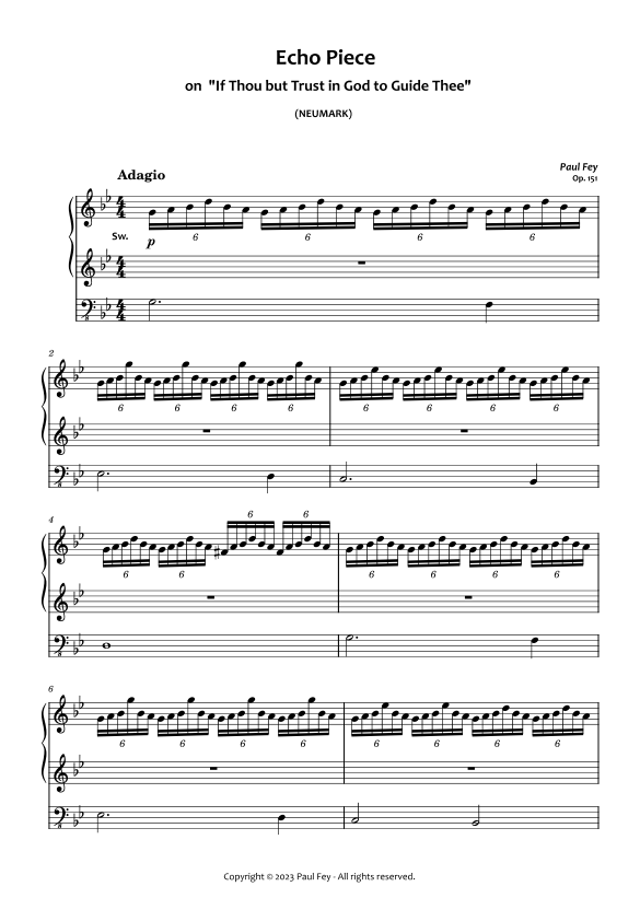 Echo Piece on 'If Thou but Trust in God to Guide Thee' (Sheet Music) - Paul Fey