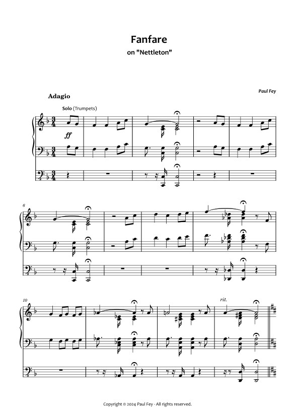 Fanfare on 'Nettleton' (Sheet Music) - Paul Fey