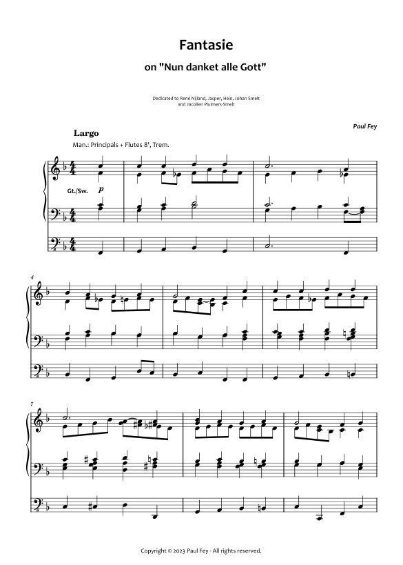 Fantasie on 'Now Thank We All Our God' (Sheet Music) - Paul Fey