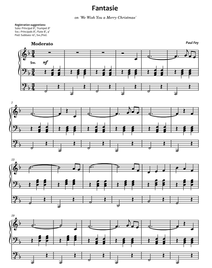 Fantasie on 'We Wish You a Merry Christmas' (Sheet Music) - Paul Fey