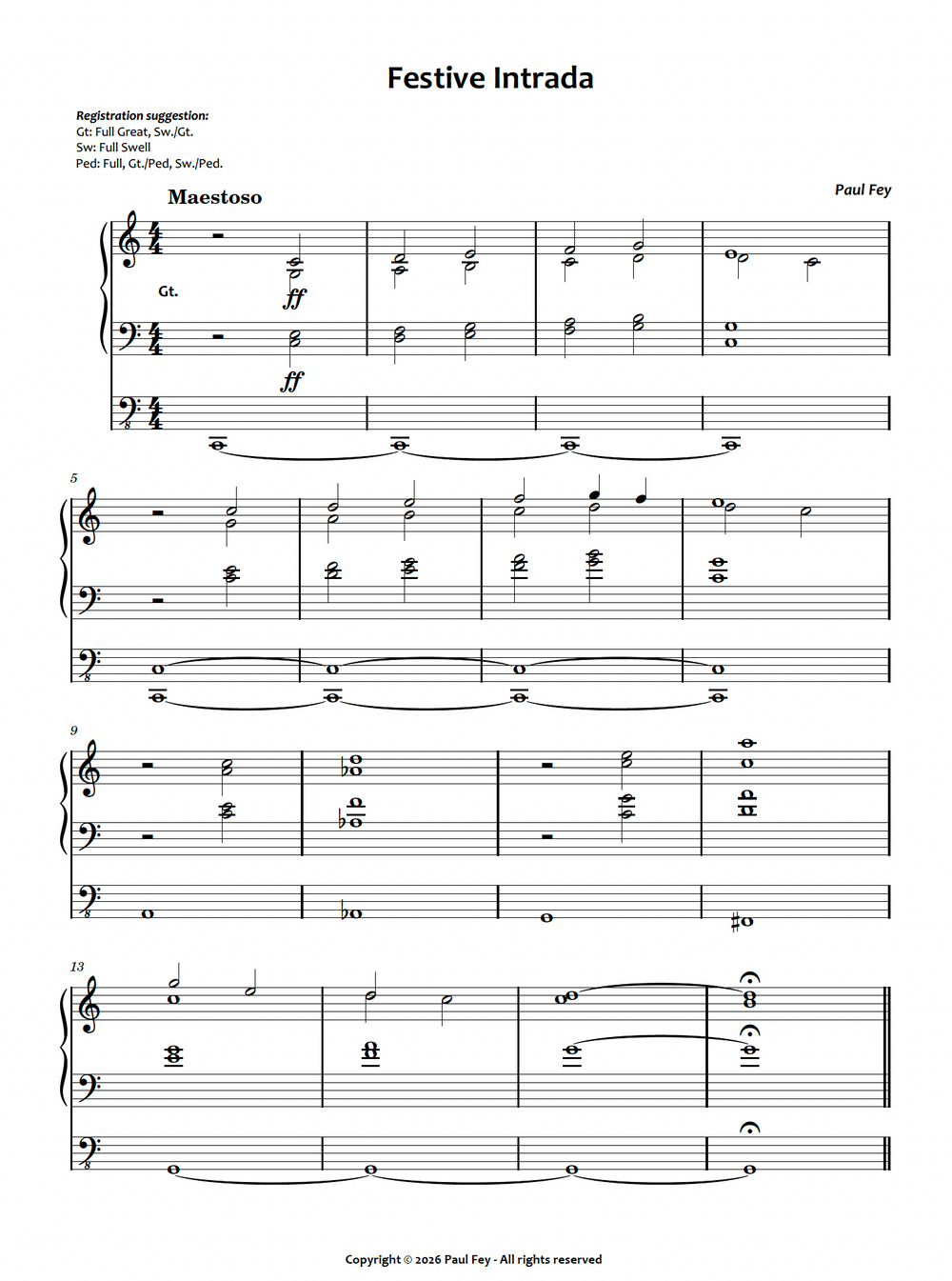 Festive Intrada (Sheet Music) - Paul Fey