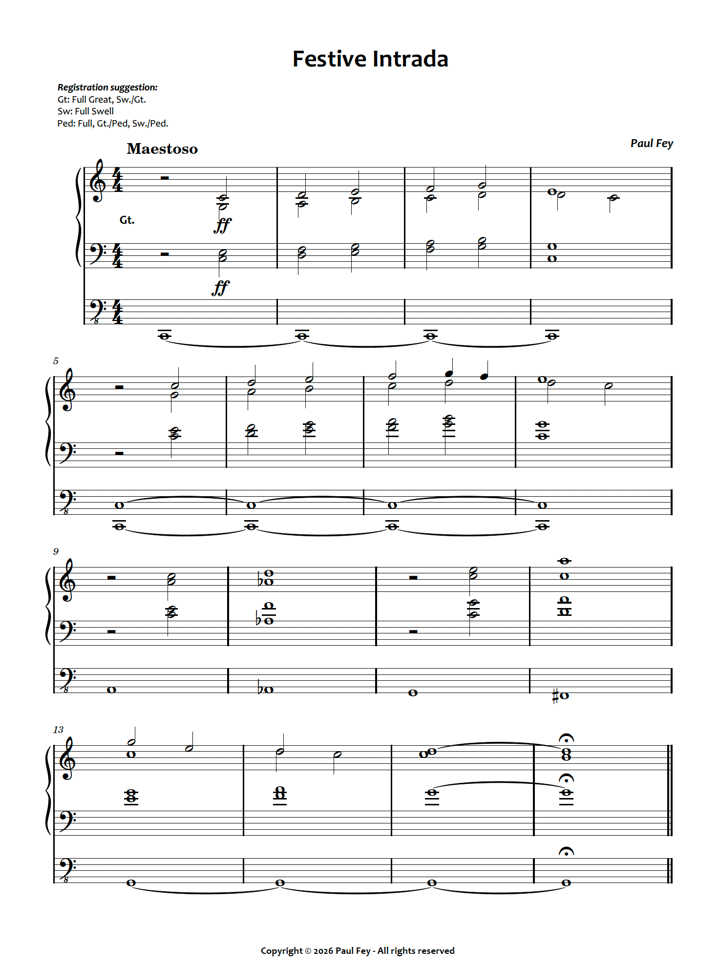 Festive Intrada (Sheet Music) - Paul Fey