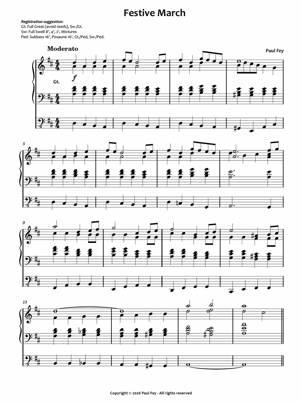 Festive March (Sheet Music) - Paul Fey