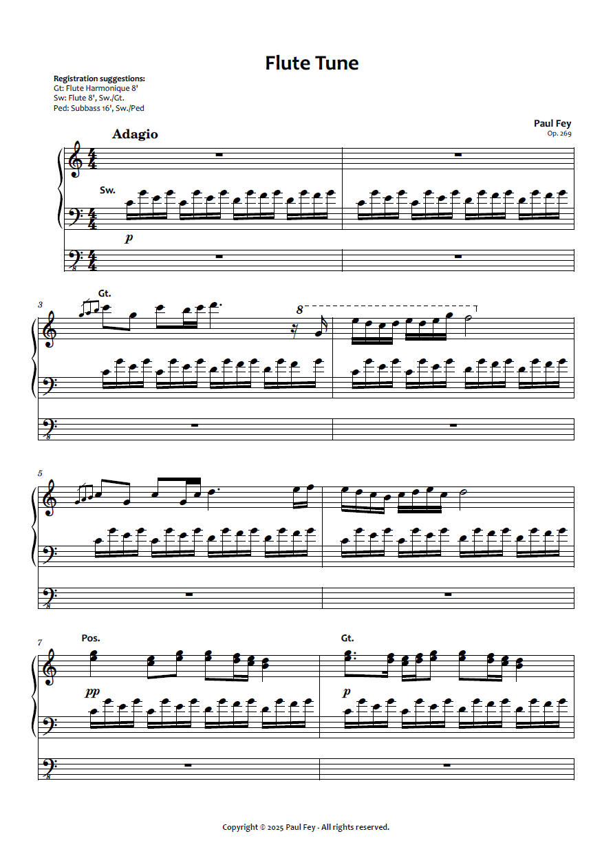 Flute Tune (Sheet Music) - Paul Fey, Op. 269