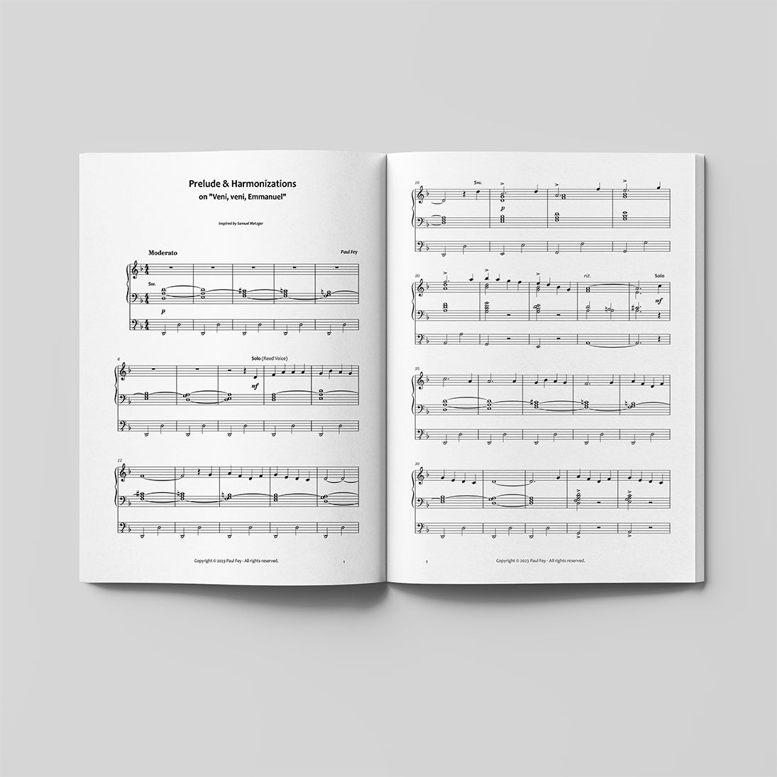 Geöffnetes Notenbuch – Einblick in den Inhalt