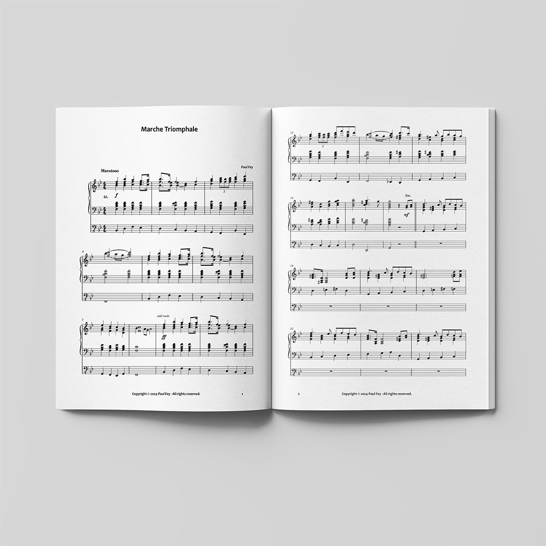 Geöffnetes Notenbuch – Einblick in den Inhalt