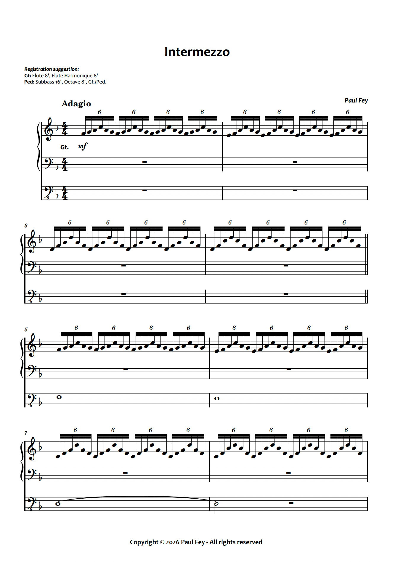 Intermezzo (Sheet Music) - Paul Fey