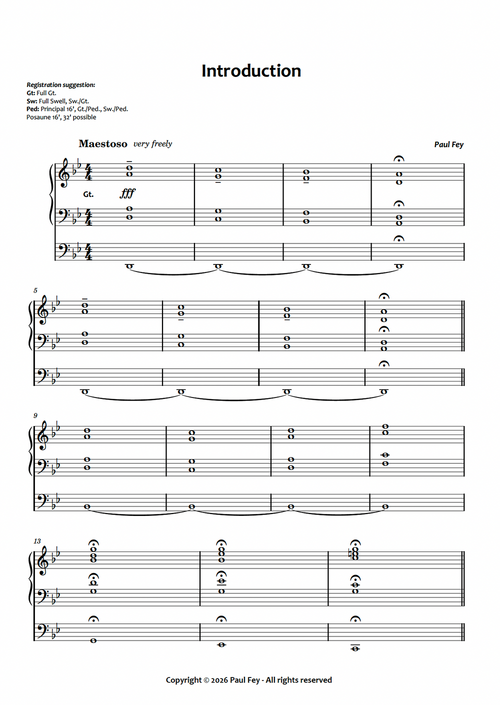 Introduction (Sheet Music) - Paul Fey