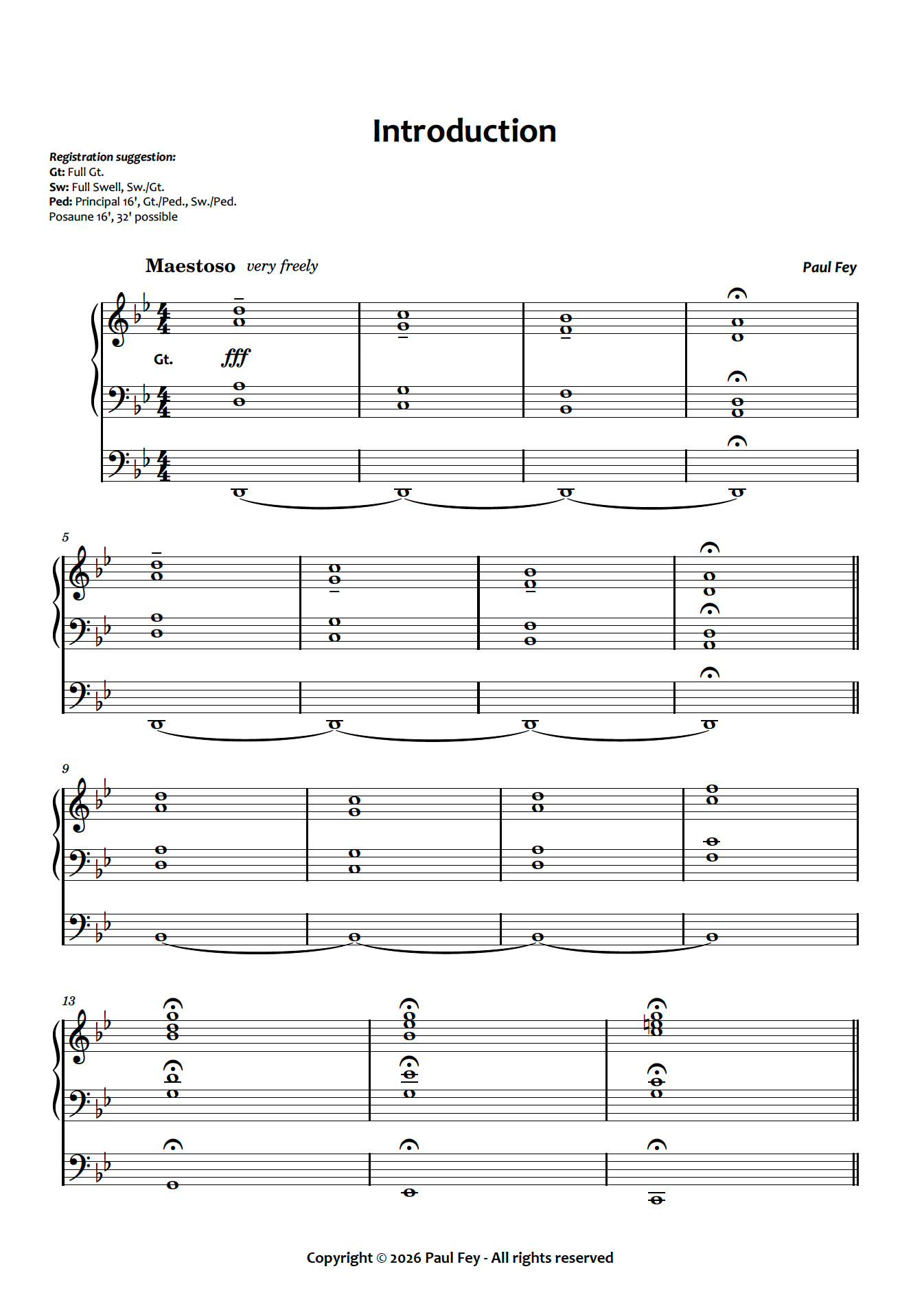 Introduction (Sheet Music) - Paul Fey
