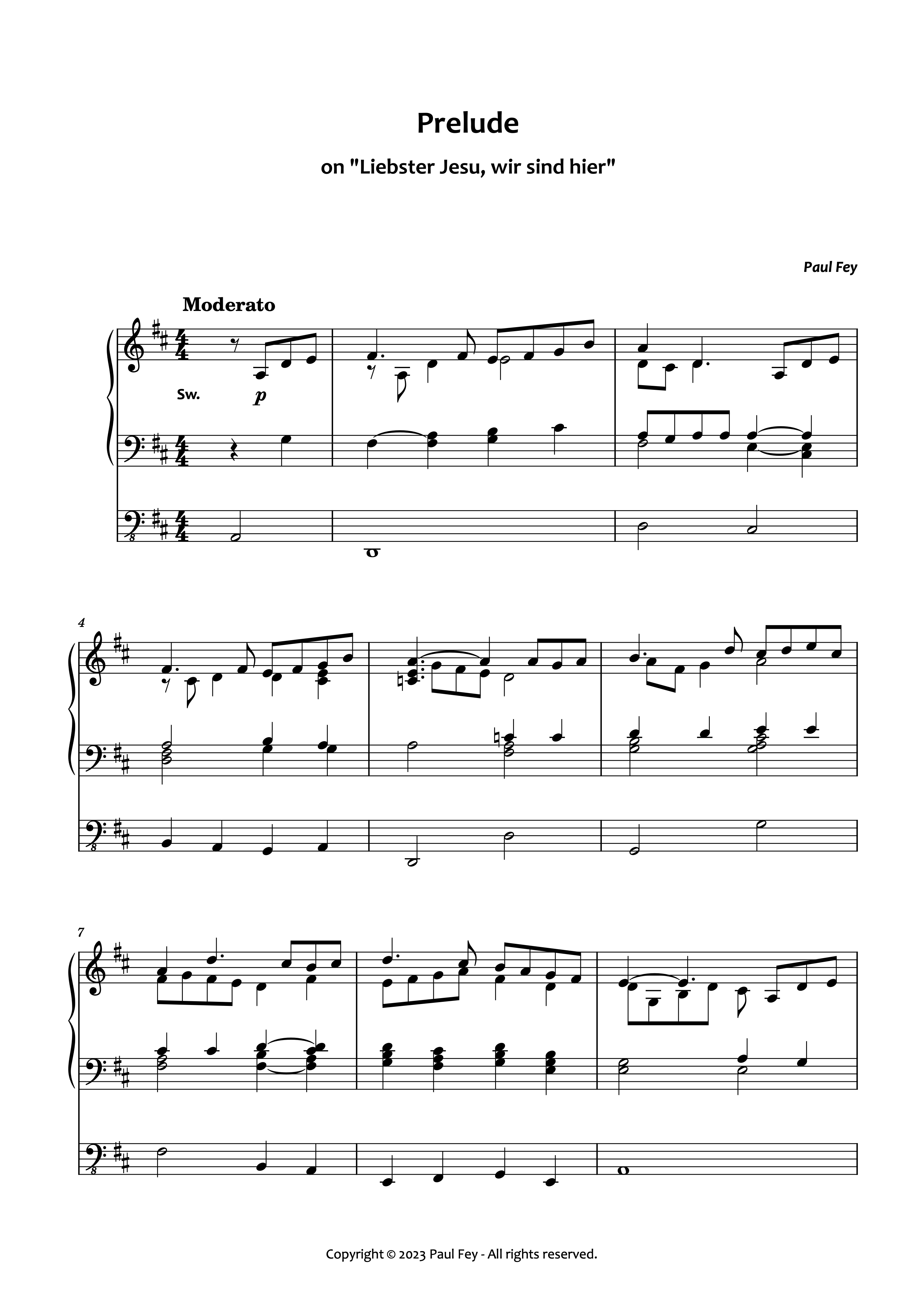Prelude on "Liebster Jesu" (Sheet Music) - Music for Organ Paul Fey Organist 