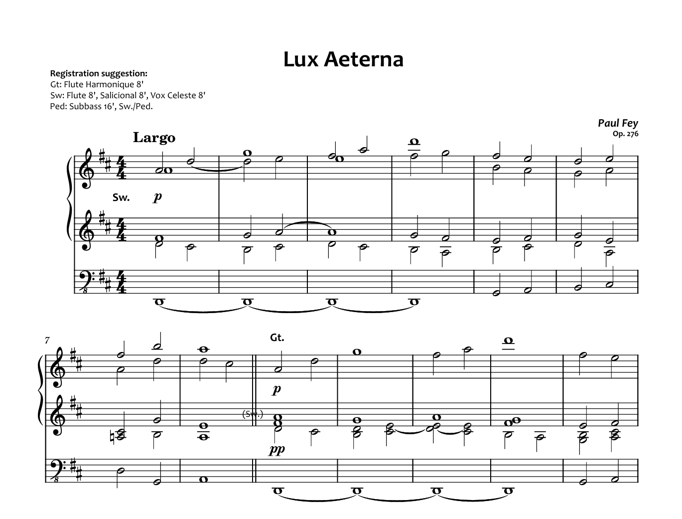 Lux Aeterna (Sheet Music) - Paul Fey, Op. 276